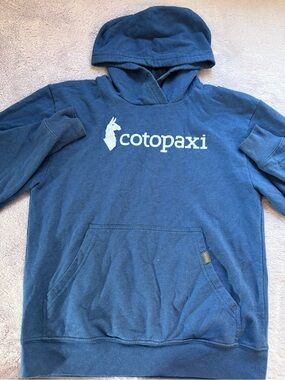 Cotopaxi Blue Hoodie with White Logo